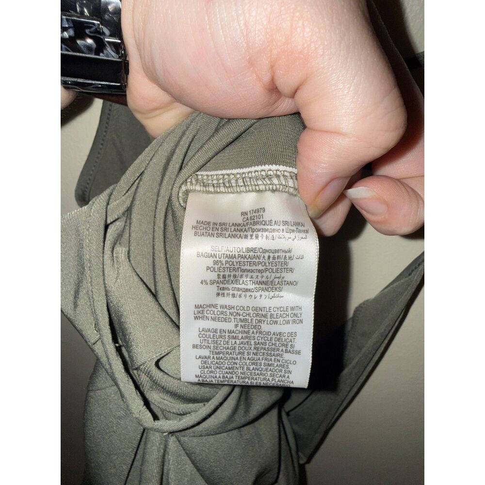 BCBGeneration Olive Green Harem Draped Pocket Jumpsuit Size M - Picture 5 of 10